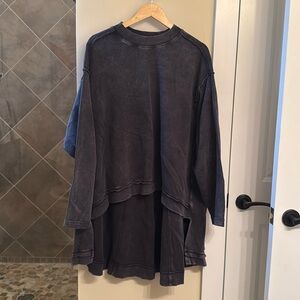 Free People oversized sweatshirt with high low detail